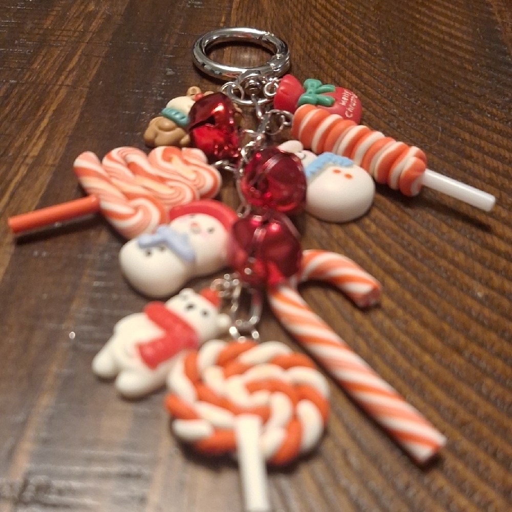 Festive Holiday Keychain with Charms - Picture 2 of 5